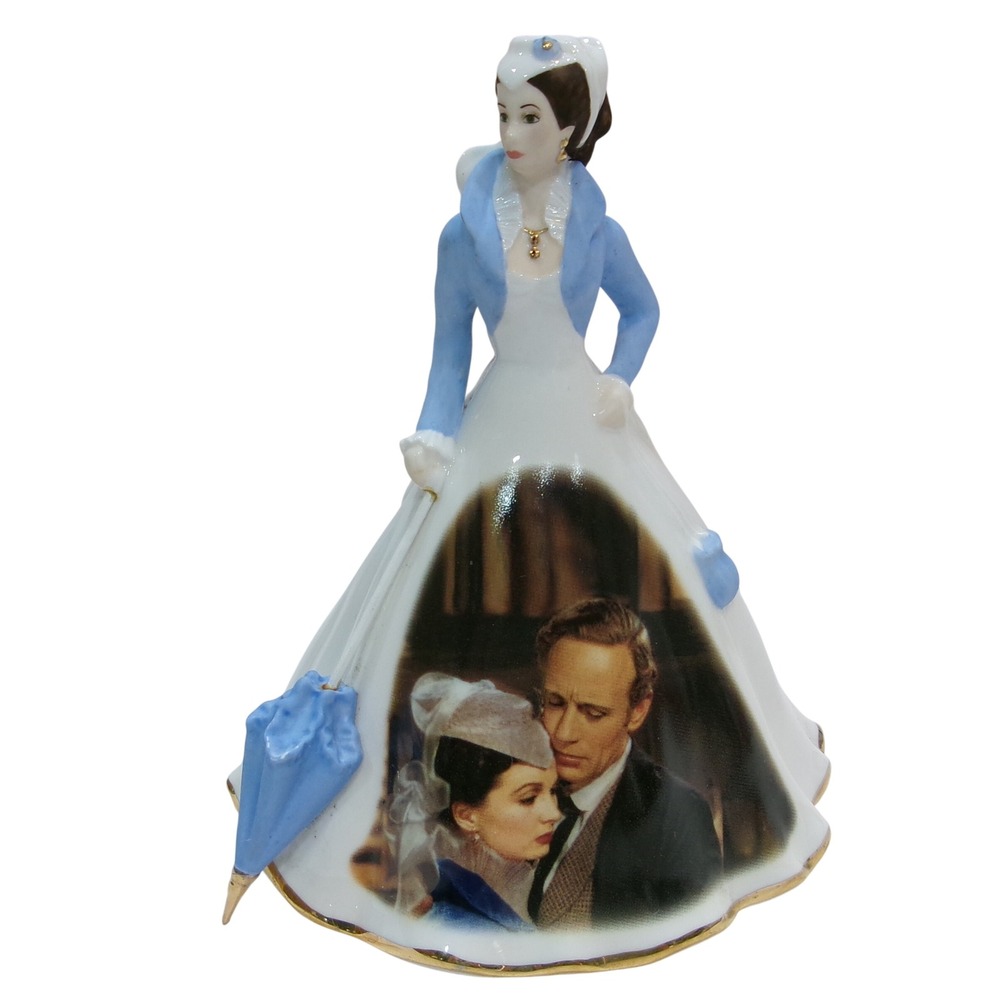 Bradford Editions Gone With the Wind Blue Parasol Dress Scarlett O'Hara Figurine